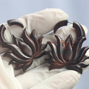 Lotus fake gauges, hand made sono wood with 316 L surgical post. price per pair.