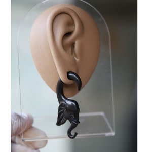 5 mm / 4 GA, elephant hanging styles, ear gauges,  black Arang wood,  body jewelry, tribal ear gauge, light weight, price per pair