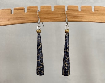 Hand rolled paper bead earrings