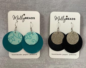 Lightweight paper earrings