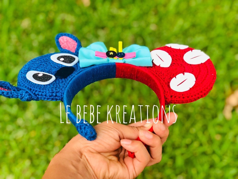 Crochet Lilo and Stitch inspired Disney ears