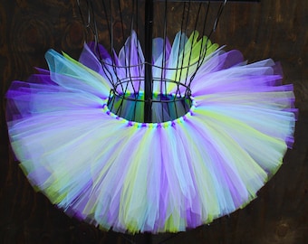 Neon Tüll Tutu: Lila, Blau & Grün - Baby bis Plus Size