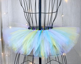 Iris Tutu - Multicolor -Pastel Rainbow Tutu - Rave - Birthday Tutu - Available in Infant, Toddlers, Girls, Teenager, Adult and Plus Sizes