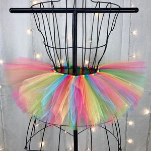 Rainbow Tutu Custom Rave Tutu Neon Tutu Available in Infant, Toddlers, Girls, Teenager, Adult and Plus Sizes image 1