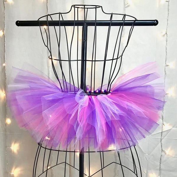 Trinity Tutu - Purple, White and Shocking Pink - Available in Infant, Toddlers, Girls, Teenager, Adult and Plus Sizes