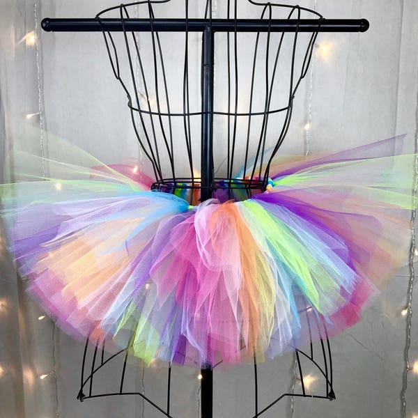 Penelope Tutu - Multicolor - Neon - Pastel Rainbow Tutu - Rave Tutu - Available in Infant, Toddlers, Girls, Teenager, Adult and Plus Sizes