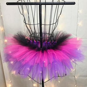 Kadin Tutu - Black, Pink and Purple - Rave Tutu - Available in Infant, Toddlers, Girls, Teenager, Adult and Plus Sizes