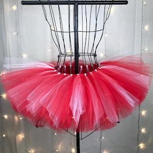Kora Tutu - Red and White Tutu - Rave Tutu - Soul Barre Tutu - Pilates - Available in Infant, Toddlers, Girls, Teenager and Adult Sizes