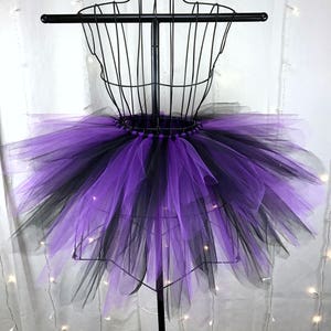 Spiked Black and Purple Tulle Tutu: Handmade Costume Skirt