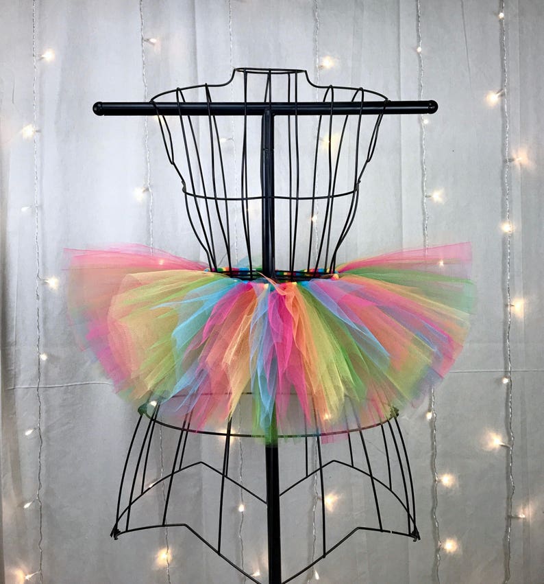 Rainbow Tutu Custom Rave Tutu Neon Tutu Available in Infant, Toddlers, Girls, Teenager, Adult and Plus Sizes image 2