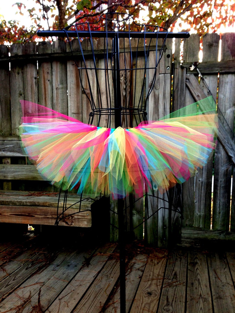 Rainbow Tutu Custom Rave Tutu Neon Tutu Available in Infant, Toddlers, Girls, Teenager, Adult and Plus Sizes image 3