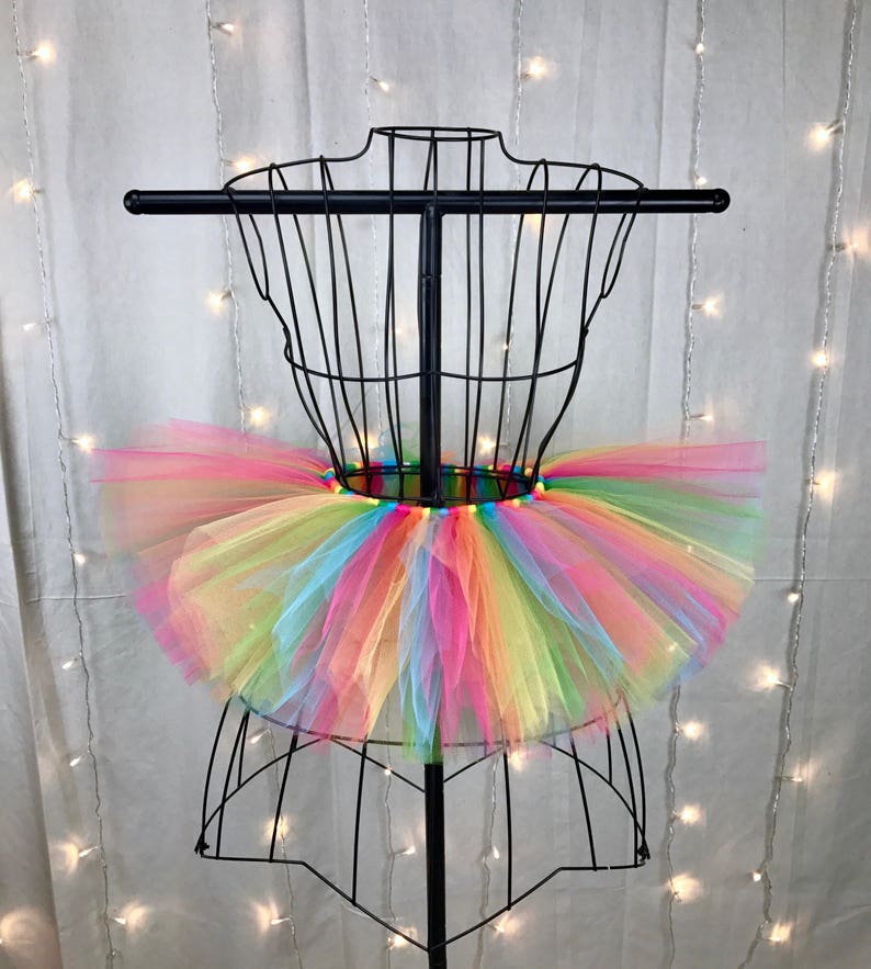 Rainbow Tutu Custom Rave Tutu Neon Tutu Available in Infant, Toddlers, Girls, Teenager, Adult and Plus Sizes image 1