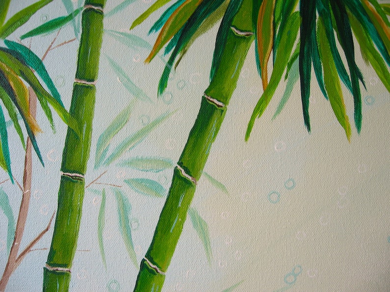 Monarch Butterfly Original Painting Zen Decor Zen Wall Art Green Orange