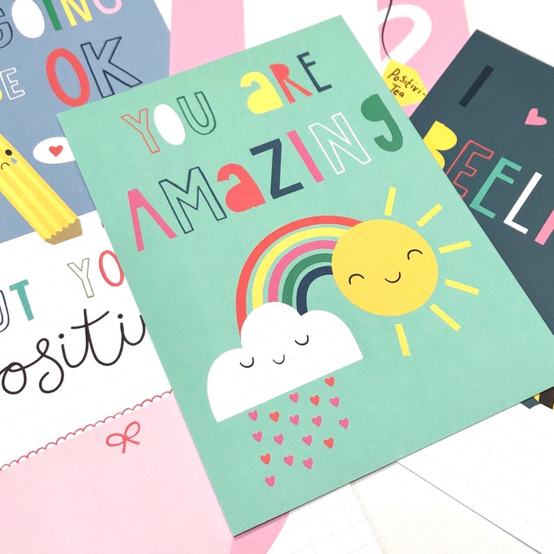 Positive Postcards Set of 5 Etsy UK