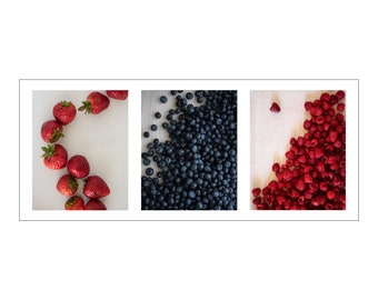 Berry Triptych - Digital Photography on Acrylic