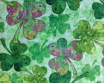 Shades of Clover by Joy Hall for Springs Creative Products Group/Quilting Sewing Craft Fabric/St Patrick&#39;s Day Shamrocks/HALF YARD Pricing