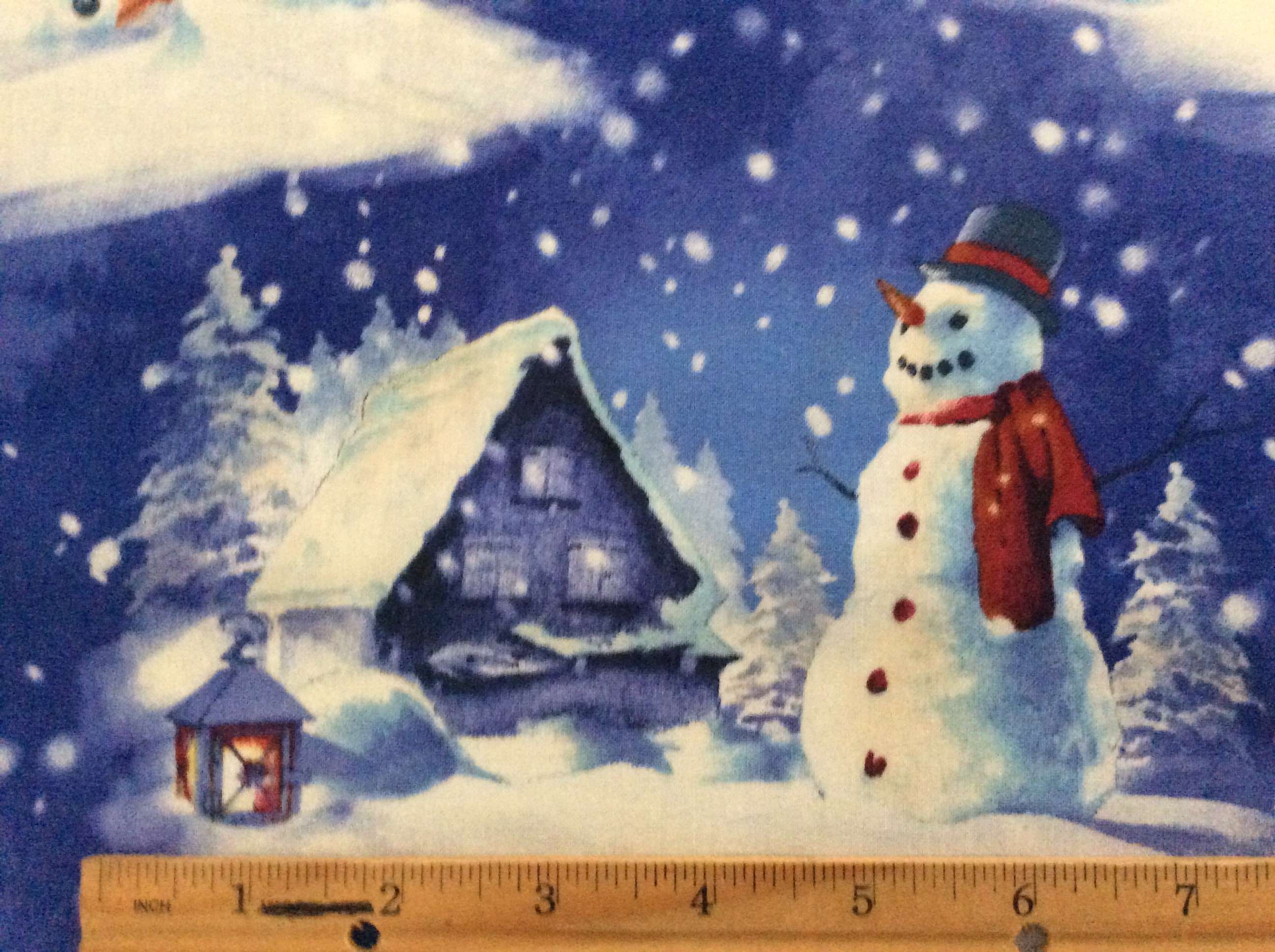 Snowmen on Blue by Hobby Lobby/Quilting Sewing Craft Etsy