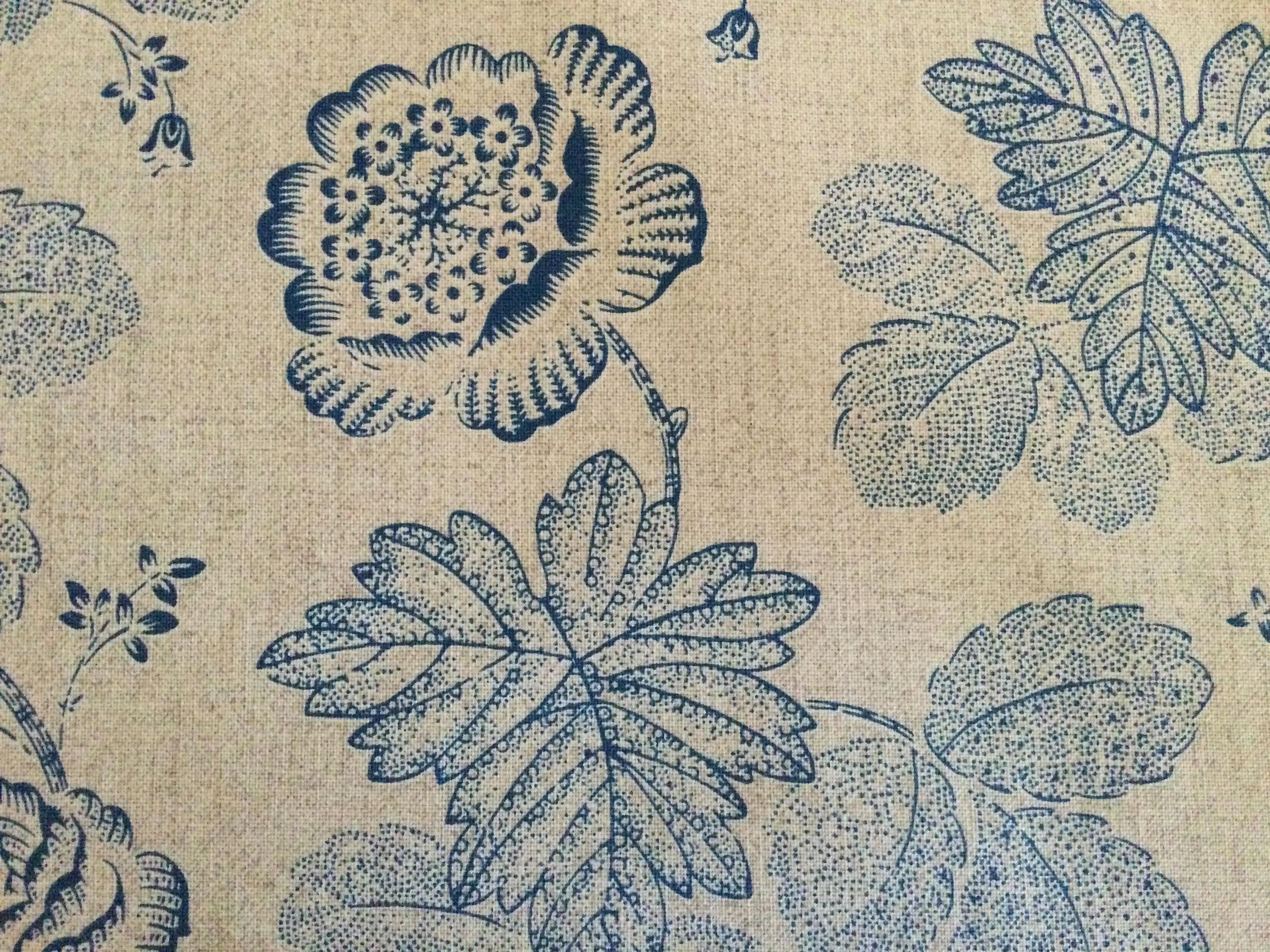 Willow by Whistler Studios for Windham Fabrics/Quilting Sewing Fabric/Floral/Blue Flowers/Large Scale Print/HALF YARD Pricing