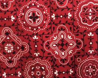 Bandana Patchwork Quilt Fabric - Sold by the Half Yard - Little Cowpokes -  Michael Miller Fabrics - CX1703-REDX-D