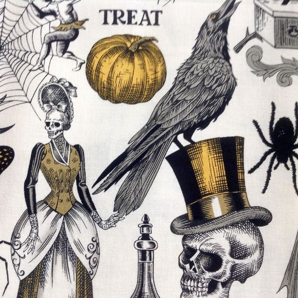 Trickery by DeLeon Design Group for Alexander Henry Fabrics Collection/Premium Halloween Quilting Sewing Craft Fabric/HALF YARD Pricing