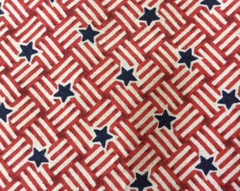 Pinwheel Flags by Fabric Traditions/Quilting Sewing Craft Fabric/Patriotic/Stars and Stripes/Red White and Blue/25" Piece of Fabric