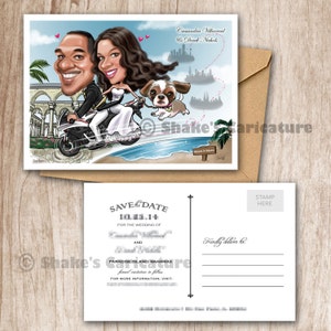 Save the Date Design/invitation Design/Printing Service/Custom Caricatures illustration/ Personalized Cartoon Portrait/ Couple Portrait