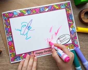 Add Your Own Artwork Birthday Card - Child / Toddler DIY Drawing Activity AWC