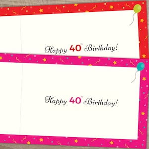 Happy 40th Birthday SISTER Greetings Card Born In 1984 Year of Birth Facts / Memories Pink image 3