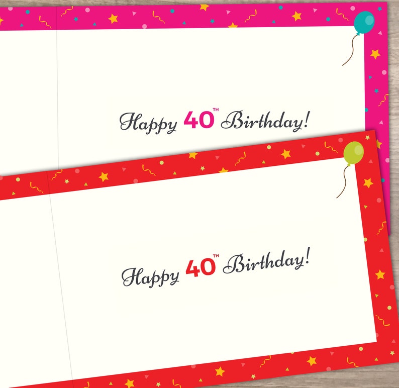 Happy 40th Birthday MALE / MENS FORTY Greetings Card Born In 1984 Year of Birth Facts / Memories Red image 3