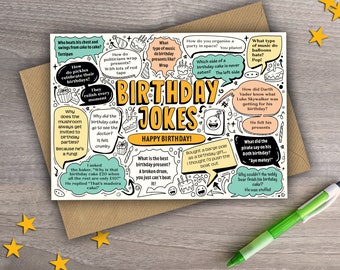 BIRTHDAY JOKES Happy Birthday Card - Funny / Humour / For Him or Her TBJ