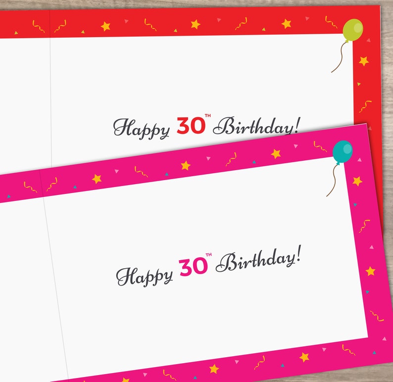 Happy 30th Birthday FEMALE / WOMENS THIRTY Greetings Card ...