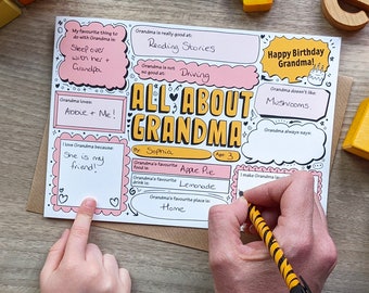 All About GRANDMA Birthday Card - Fill in the Blanks / Question & Answer / Interview ABGM