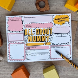 All About MUMMY Birthday Card Fill in the Blanks / Question & Answer / Interview ABM image 5