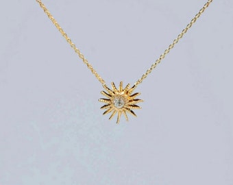 Sunburst Solitaire Necklace