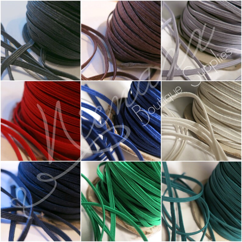 1//8 inch skinny elastic for Baby Headbands 1 yard each 30 yards Rainbow Pack
