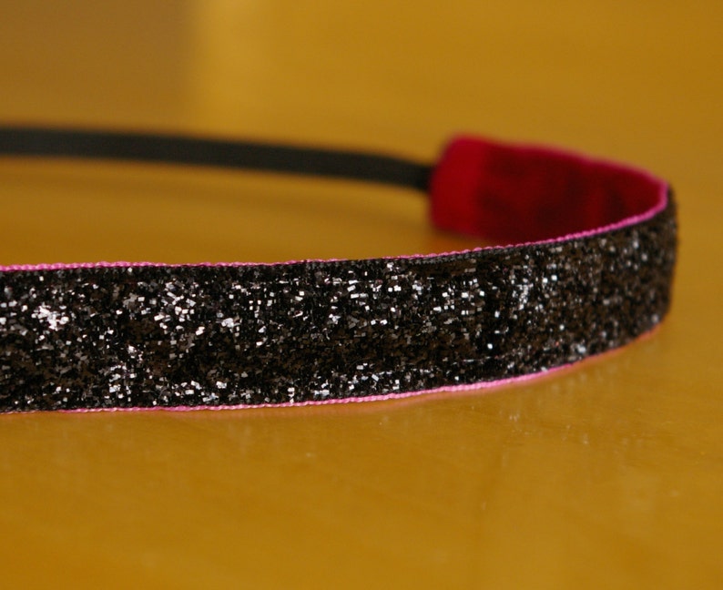 Black sparkle headband. Black headband. Black sweaty band. Etsy