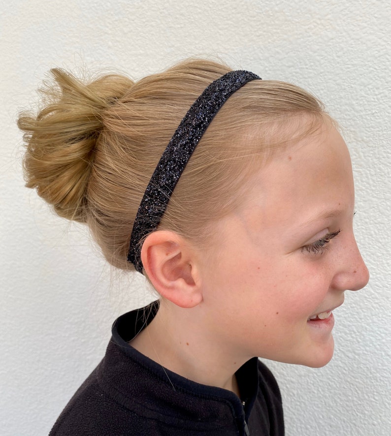 Black sparkle headband. Black headband. Black sweaty band. Etsy