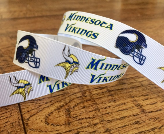 5 Yards 7//8/" Minnesota Vikings Grosgrain Ribbon Crafts Bows Scrapbooking