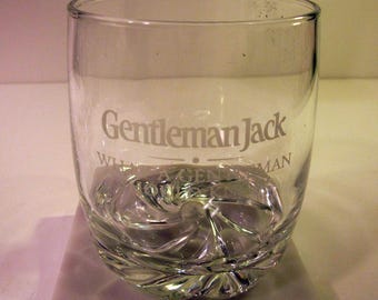 Vintage Top Brands Rock Glasses: Gentleman Jim-Cutty Sark-Bacardi-Chivas-Four Roses