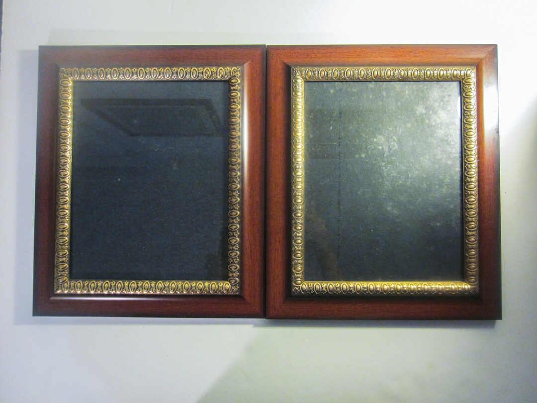 Vintage Wood and Ornate Gold Rimmed Picture Frame Setof Two Etsy