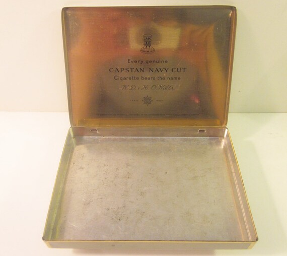 capstan navy cut cigarettes tin Vintage Capstan Navy Cut Cigarettes Tin by Wills &company