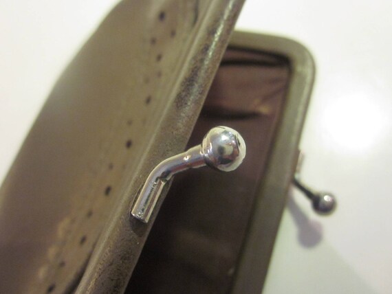 Simple Clasped Leather Change Purse in Taupe - image 2