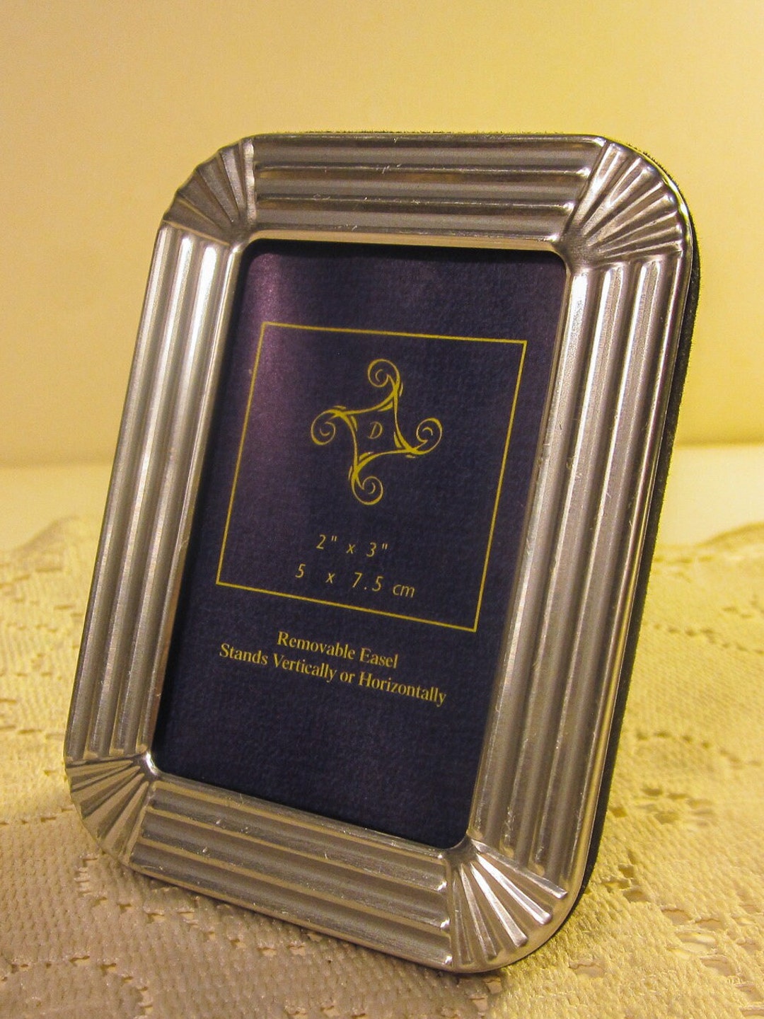 Vintage Embossed Faux Chrome Miniature Picture Frame Etsy