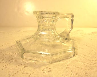 Vintage Octagonal Glass Candle Holder