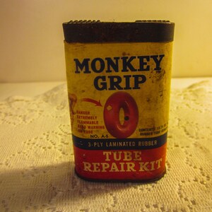 Vintage Monkey Grip Tube Repair Kit Collectible Can