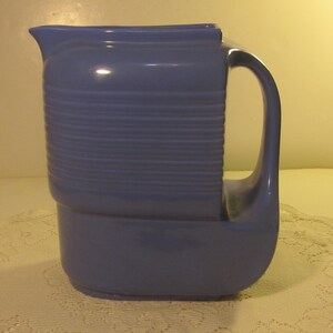 Mid Century Westinghouse Blue Ceramic 72 Ounce Pitcher by The Hall China Co.