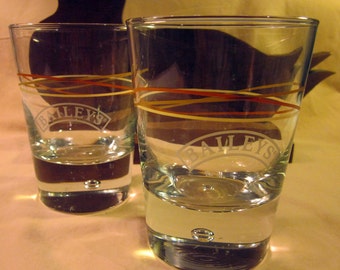 Bubble Rock Glasses Vintage Baileys Promotional Barware