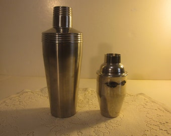 Vintage Two in One Stainless Steel Cocktail Shaker