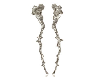 Corallium silver earrings-made in sterling silver or 18 k yellow gold plate over silver