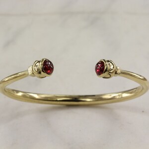 The Acorn Garnet Cuff made in solid bronze or solid sterling silver image 2